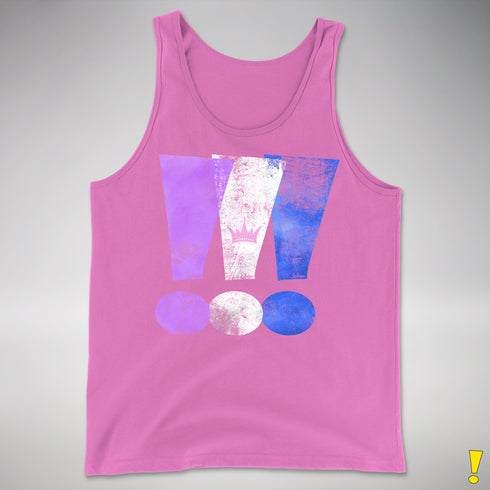 Drag Pride Grunge Exclamation Points Premium Tank Top - Neon Pink